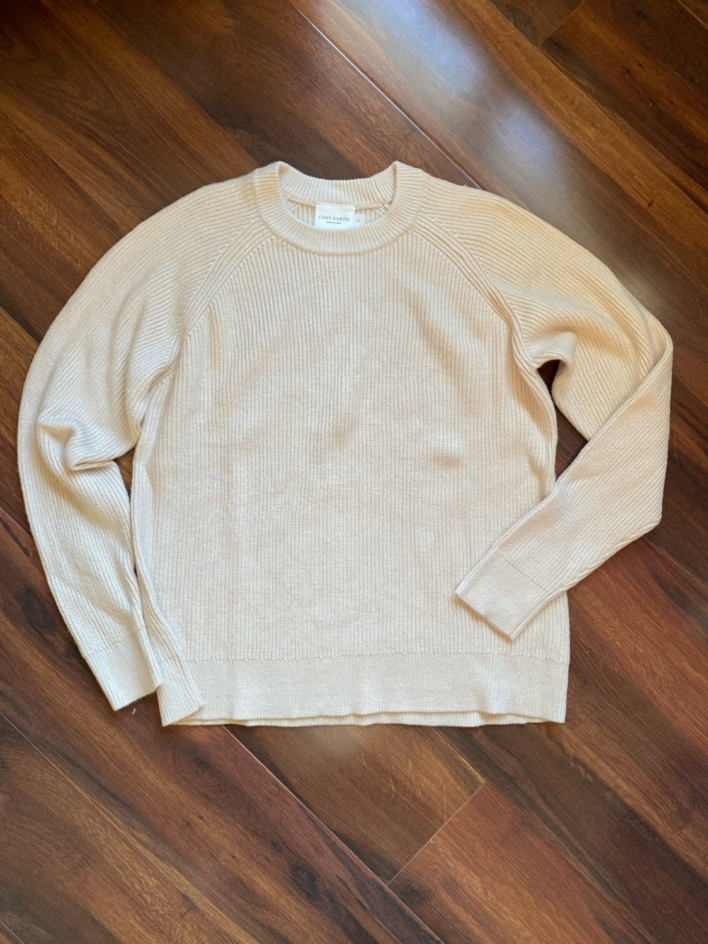 Cozy Earth Knit Crew Neck Sweater Fisherman’s Loose Viscose L